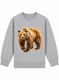 Sweater bruine beer / Heather grey